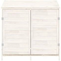 Geräteschuppen Weiß 102x52x112 Cm Massivholz Tanne VidaXL -Aufbewahrung im Garten Verkäufe 2022 65210976 4