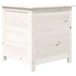 Outdoor-Kissenbox Weiß 50x50x56 Cm Massivholz Tanne VidaXL