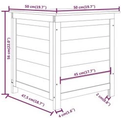 Outdoor-Kissenbox Weiß 50x50x56 Cm Massivholz Tanne VidaXL 7 Outdoor-Kissenbox Weiß 50x50x56 Cm Massivholz Tanne VidaXL -Aufbewahrung im Garten Verkäufe 2022 65507527 3