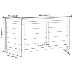 Outdoor-Kissenbox 100x50x56 Cm Massivholz Tanne VidaXL -Aufbewahrung im Garten Verkäufe 2022 65595905 3