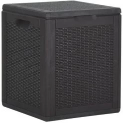 FIMEI Garten-Aufbewahrungsbox 90 L Schwarz PP Rattan