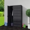 FIMEI Gartenschrank Mit 4 Regalen Schwarz