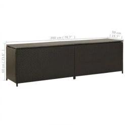 FIMEI Gartenbox Poly Rattan 200x50x60 Cm Braun -Aufbewahrung im Garten Verkäufe 2022 65772440 5