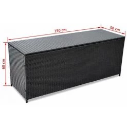 Topdeal Garden-Auflagenbox Schwarz 150x50x60 Cm Poly Rattan VDFF27520_DE -Aufbewahrung im Garten Verkäufe 2022 66685897 5