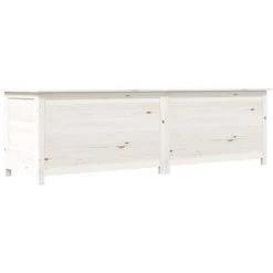 Outdoor-Kissenbox Weiß 200x50x56 Cm Massivholz Tanne VidaXL