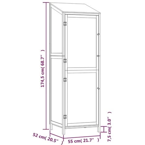 Geräteschuppen Braun 55x52x174,5 Cm Massivholz Tanne VidaXL 3 Geräteschuppen Braun 55x52x174,5 Cm Massivholz Tanne VidaXL – Bild 3