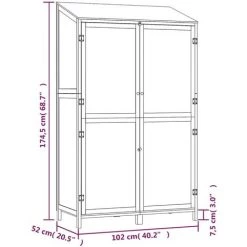 Geräteschuppen Weiß 102x52x174,5 Cm Massivholz Tanne VidaXL -Aufbewahrung im Garten Verkäufe 2022 67551721 3