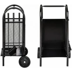 TECTAKE Kaminholzwagen Mit Schaufel, Schürhaken Und Besen - Kaminbesteck, Holzkorb, Ofenbesteck 7 TECTAKE Kaminholzwagen Mit Schaufel, Schürhaken Und Besen - Kaminbesteck, Holzkorb, Ofenbesteck -Aufbewahrung im Garten Verkäufe 2022 7500194 3