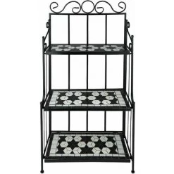 TECTAKE Metallregal Mosaik 3 Böden - Stufenregal, Blumentreppe, Blumenregal -Aufbewahrung im Garten Verkäufe 2022 7725135 3