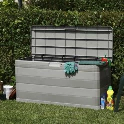 Gartenbox Grau 117×45×56 Cm VidaXL -Aufbewahrung im Garten Verkäufe 2022 8254402 4