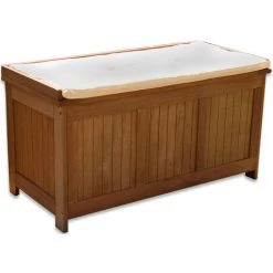 STILISTA® Gartenbox Shorea FSC 100% Inkl. Kissen Natur