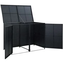 Mülltonnenbox Für 2 Tonnen Poly Rattan Schwarz 148x80x111 Cm VidaXL -Aufbewahrung im Garten Verkäufe 2022 8811912 5