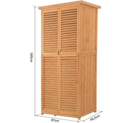 Outsunny® Geräteschuppen Gerätehaus Geräteschrank 4 Fächer Natur 2 Outsunny® Geräteschuppen Gerätehaus Geräteschrank 4 Fächer Natur – Bild 2