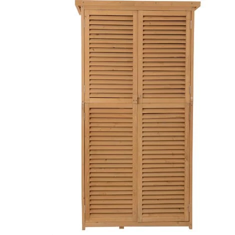 Outsunny® Geräteschuppen Gerätehaus Geräteschrank 4 Fächer Natur 3 Outsunny® Geräteschuppen Gerätehaus Geräteschrank 4 Fächer Natur – Bild 3